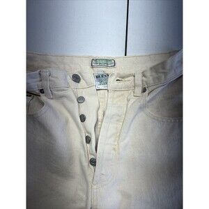 Button GUESS Made In USA Jean White Denim Size 28